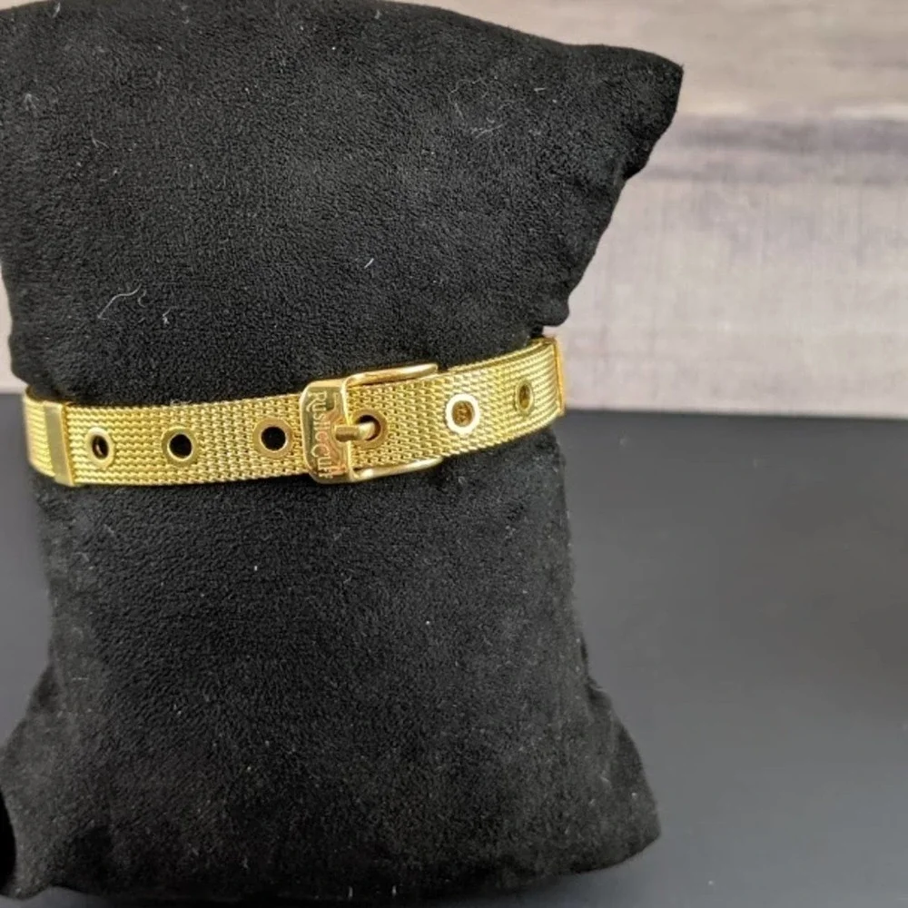 Gold Mesh Rustic Cuff Bracelet